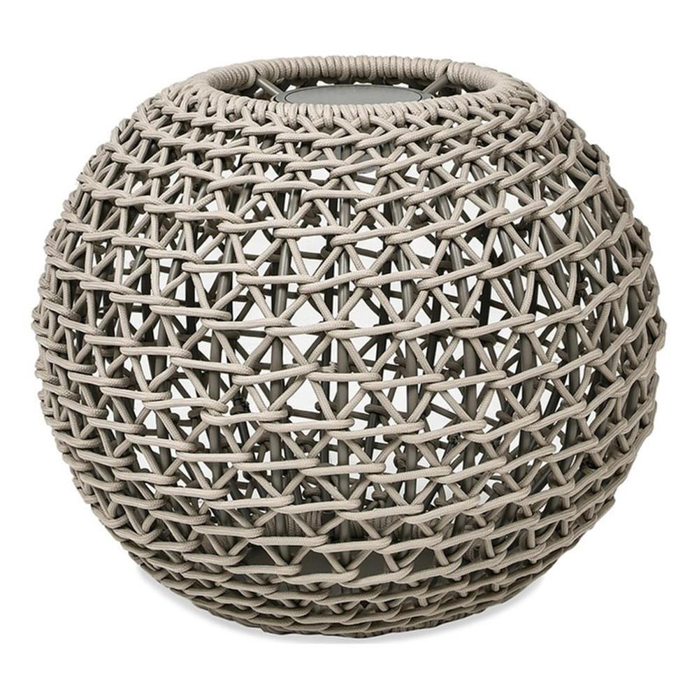 Willow 20" Light Beige Olefin Woven Globe Lantern