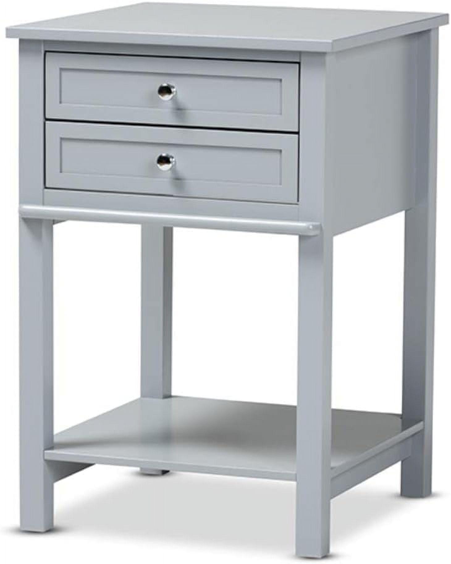 2 Drawer Willow Wood Nightstand -  Baxton Studio