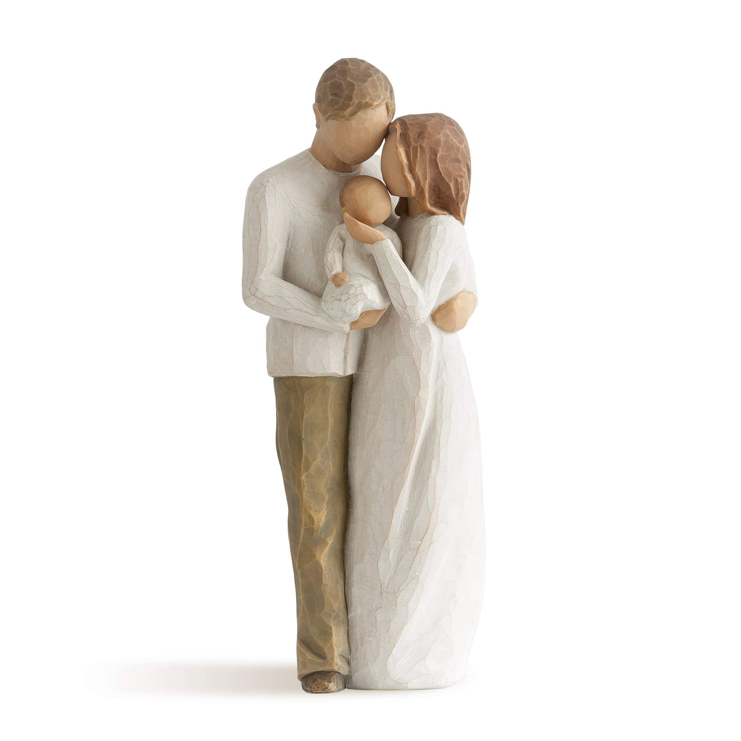 Hand-Painted Resin Family Figurine with Baby