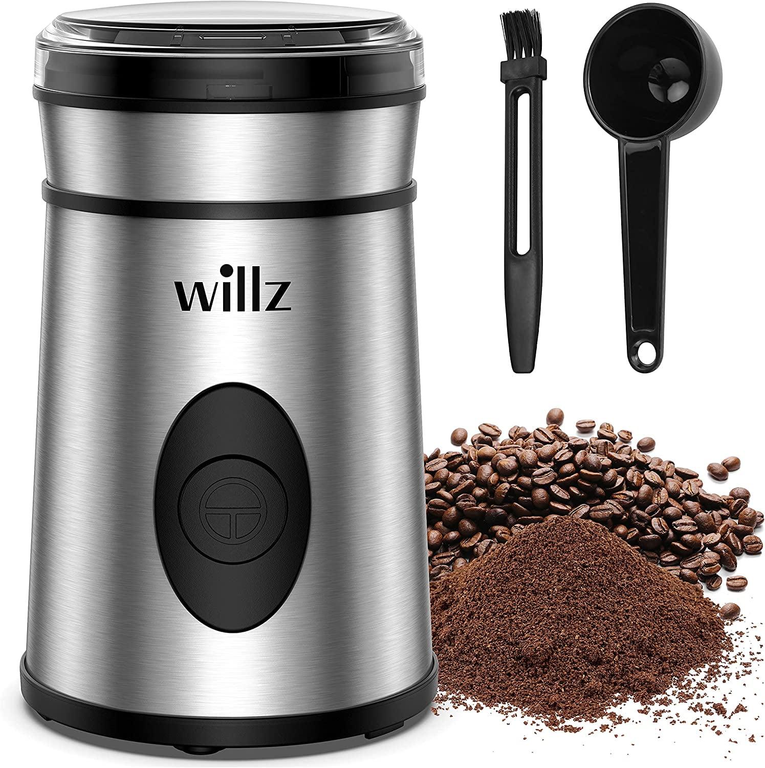 Willz 50 Gram Stainless Steel Blade Electric Coffee Grinder in Silver