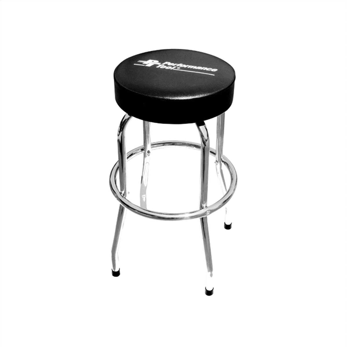 30-Inch Black Vinyl Swivel Bar Stool with Chrome Legs