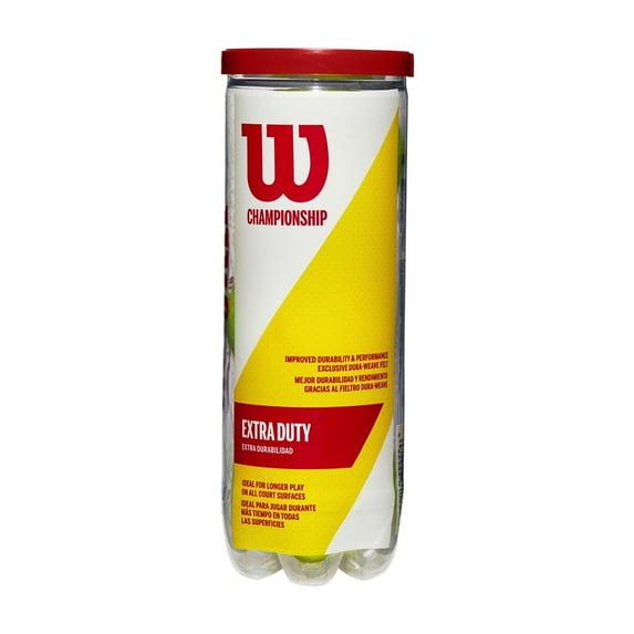 Wilson Championship Tennis Balls - 3 Ball Pack: Rubber Fill, Nylon Shell