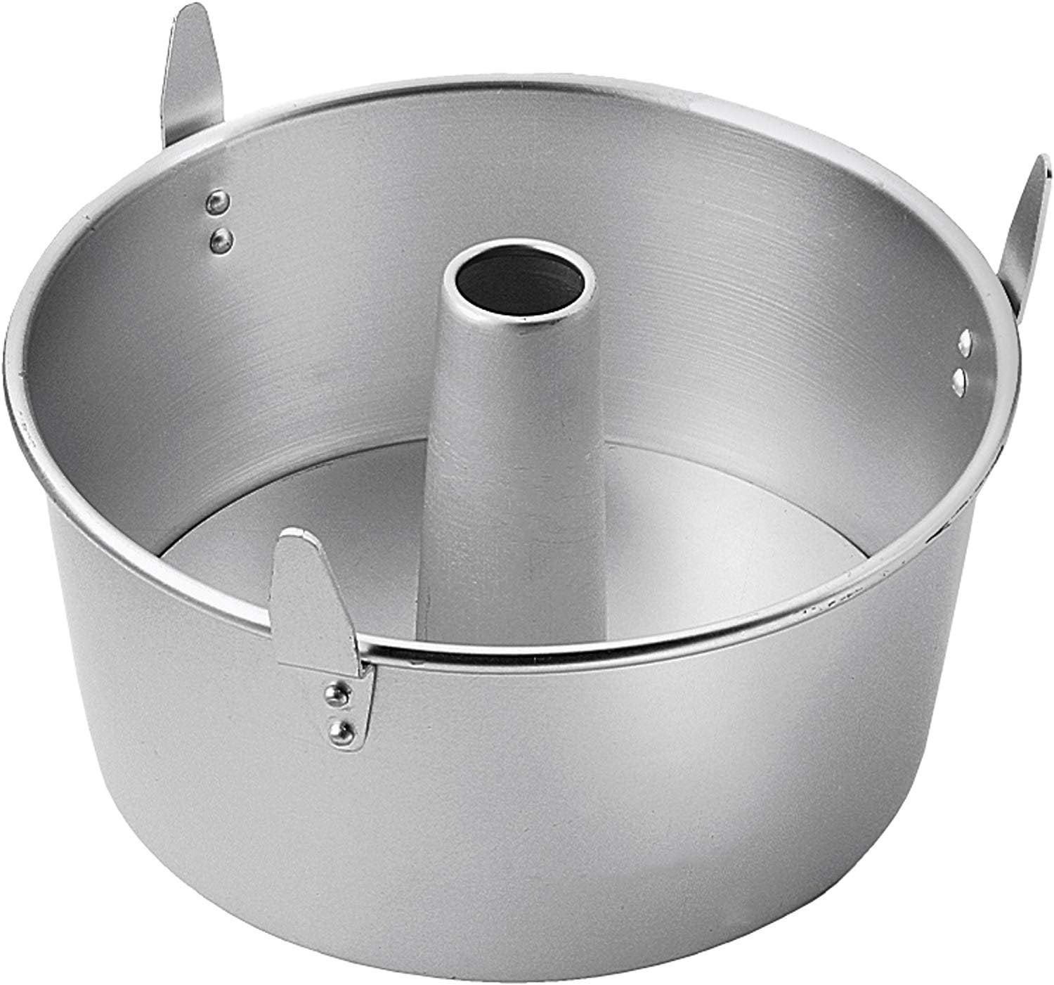 10-Inch Silver Aluminum Non-Stick Angel Food Cake Pan