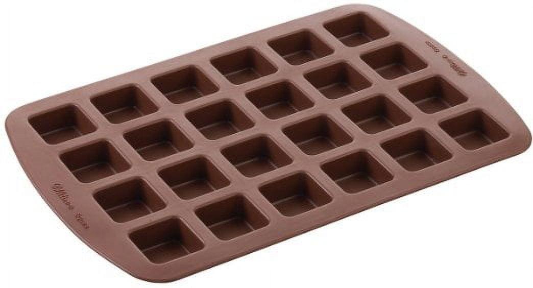Non-stick Brown Silicone Square Baking Mold, 24-Cavity