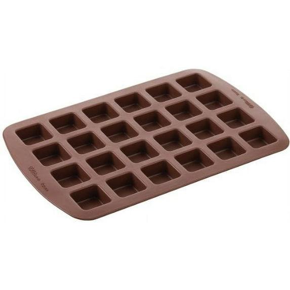 Non-stick Brown Silicone Square Baking Mold, 24-Cavity