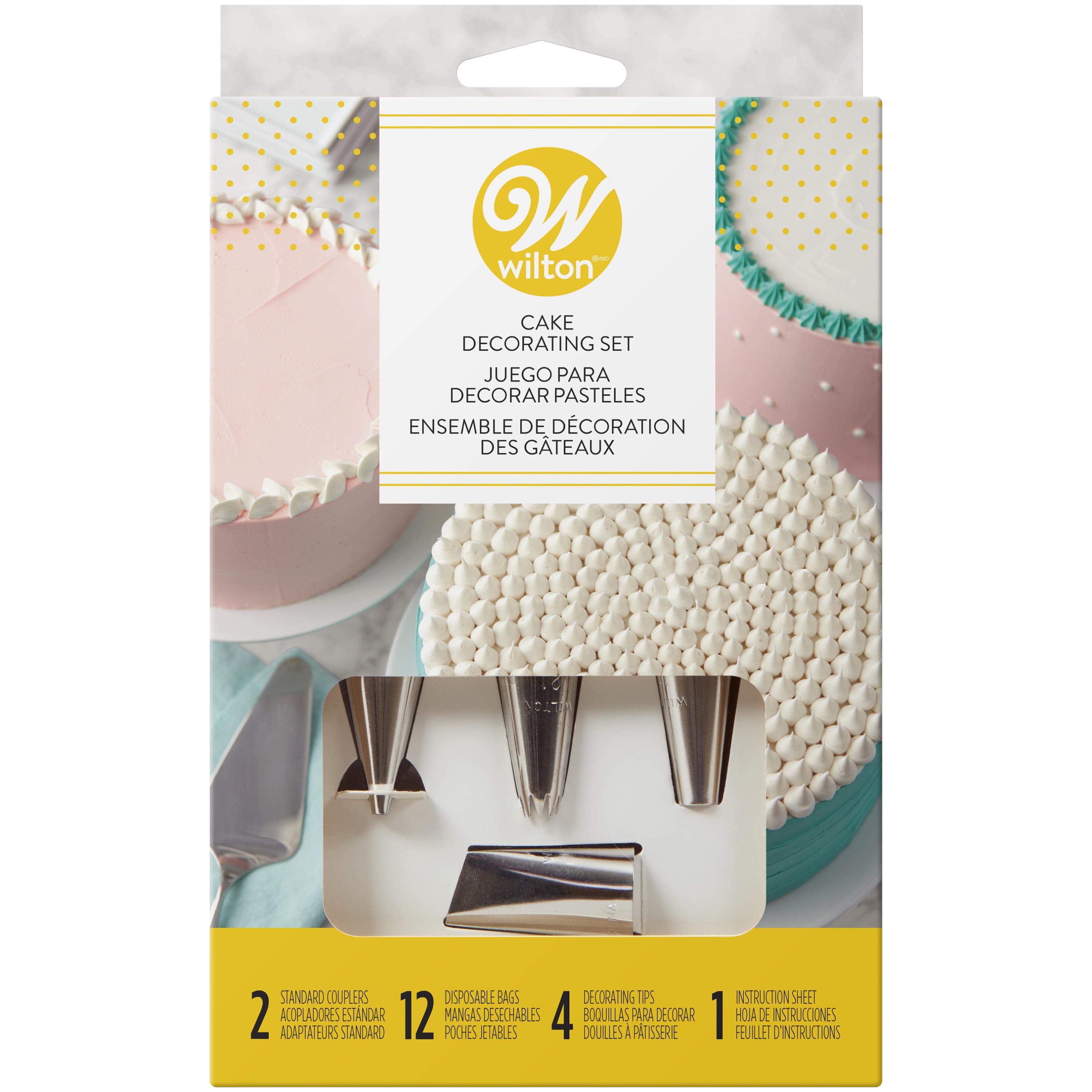Wilton Cake Decorating Set with Piping Tips, Decorating Bags, Couplers and Instructions, 18-Piece, Stainless Steel