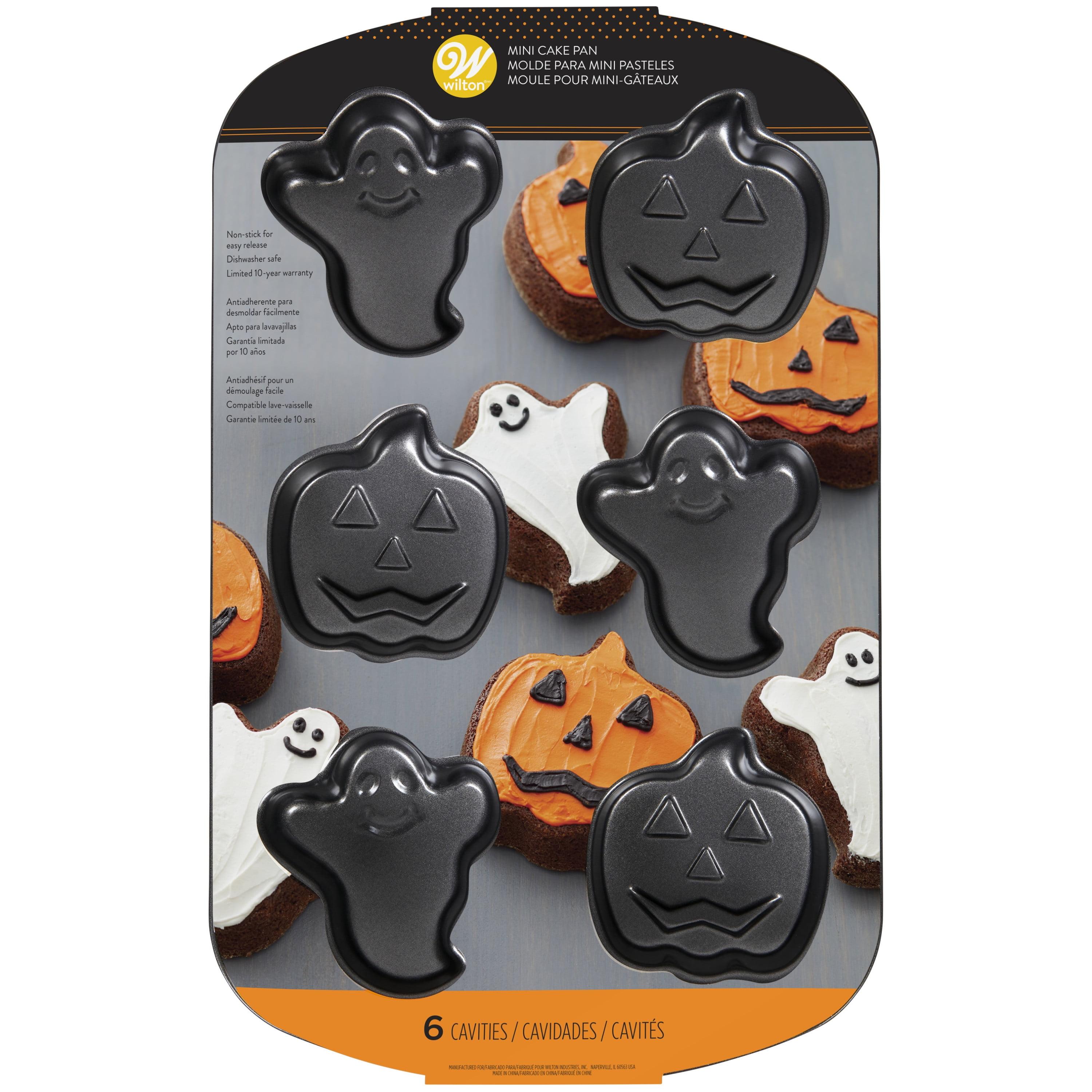 Wilton Halloween Mini Cake Baking Pan 6-Cavitiy 3 Ghosts & 3 Pumpkins 10" x 16"