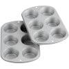 Non-Stick Aluminum 6-Cup Muffin Pan Set