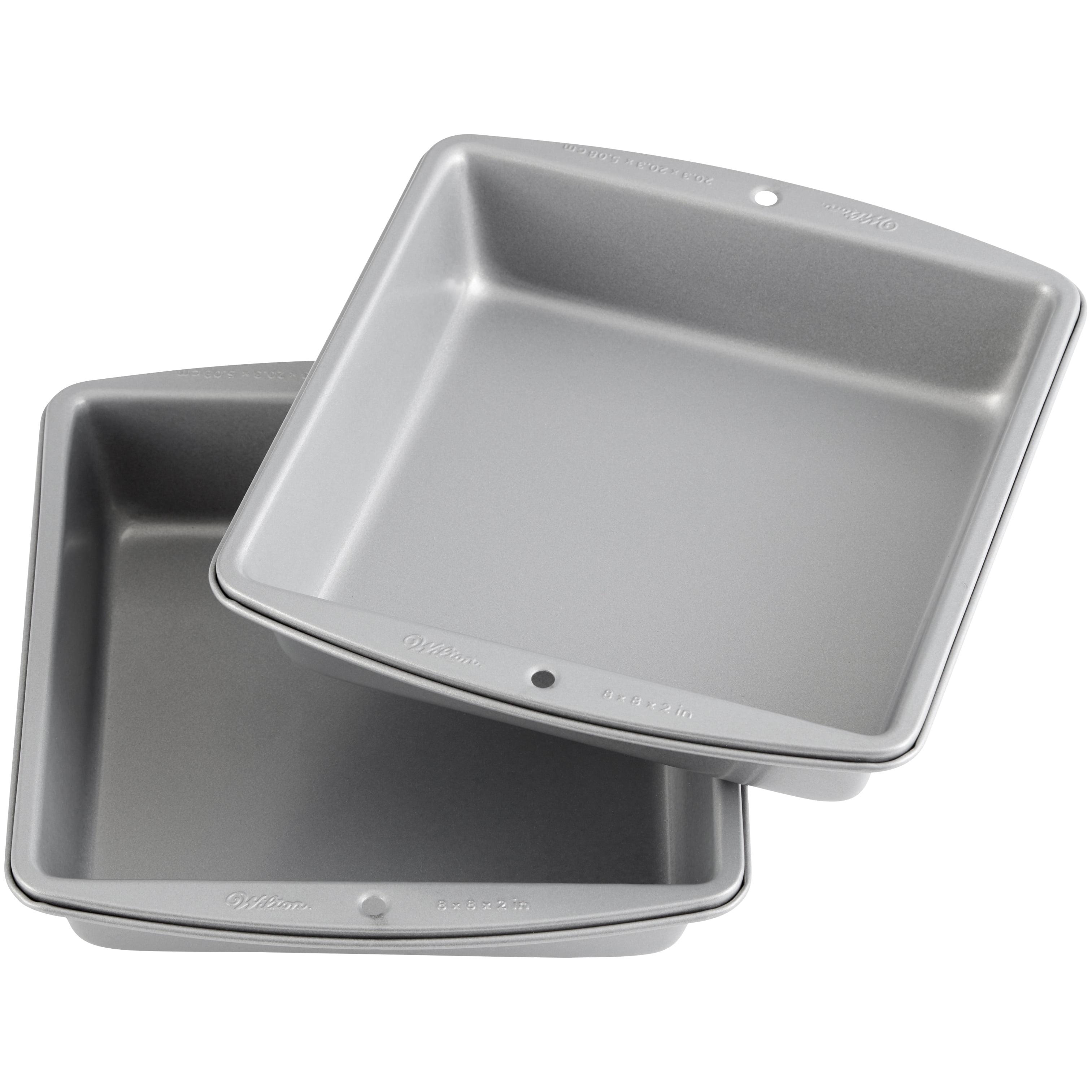 Wilton 8-Inch Non-Stick Square Cake Pan Set