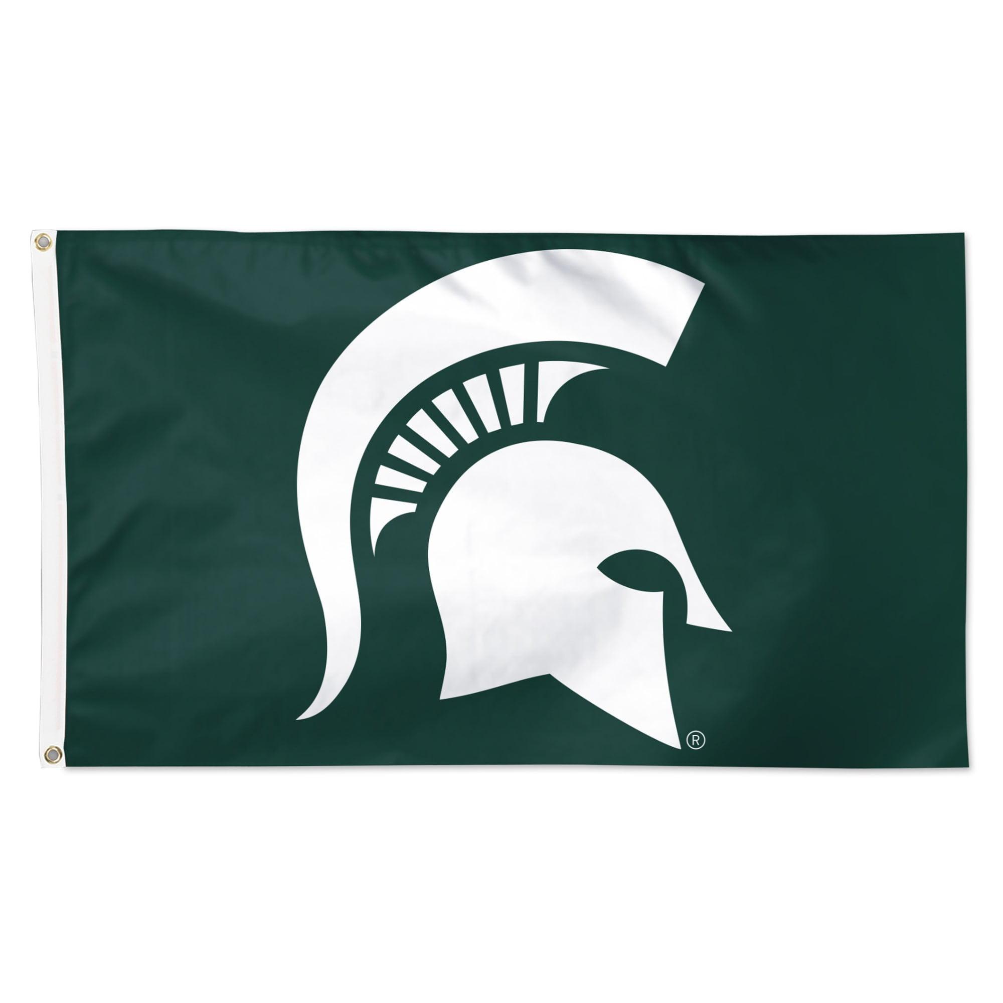 Michigan State Spartans Green and White 3' x 5' Logo Flag