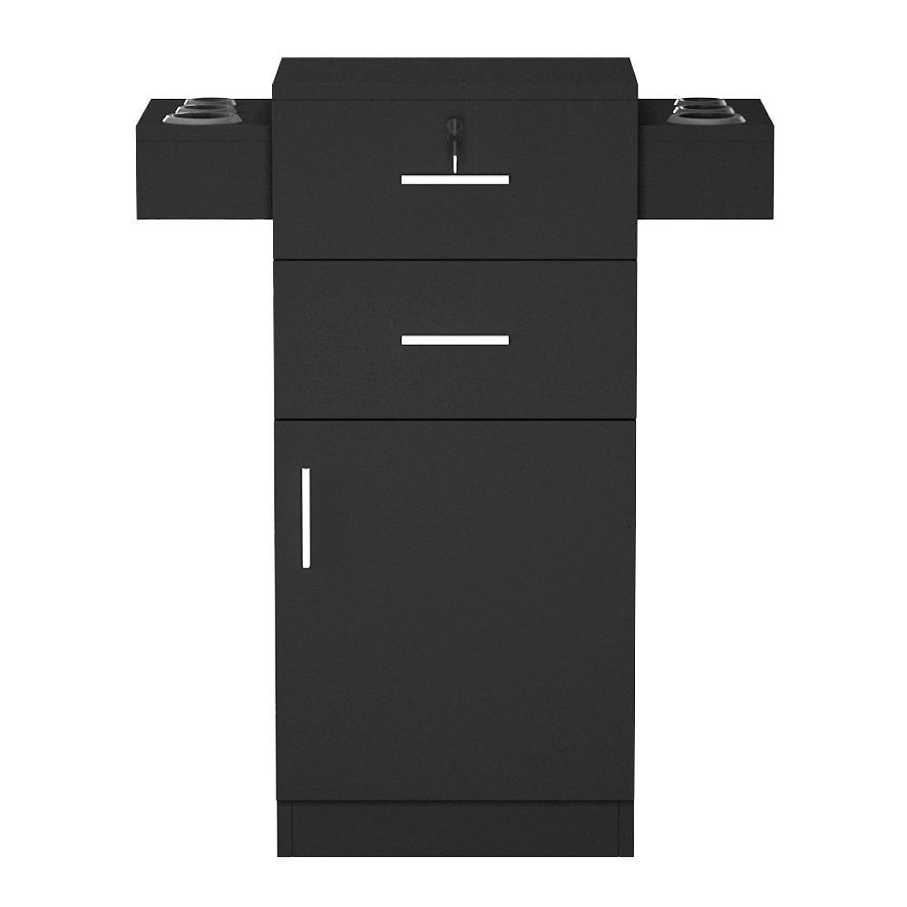 Black Lockable Office Storage Cabinet with Adjustable Shelving