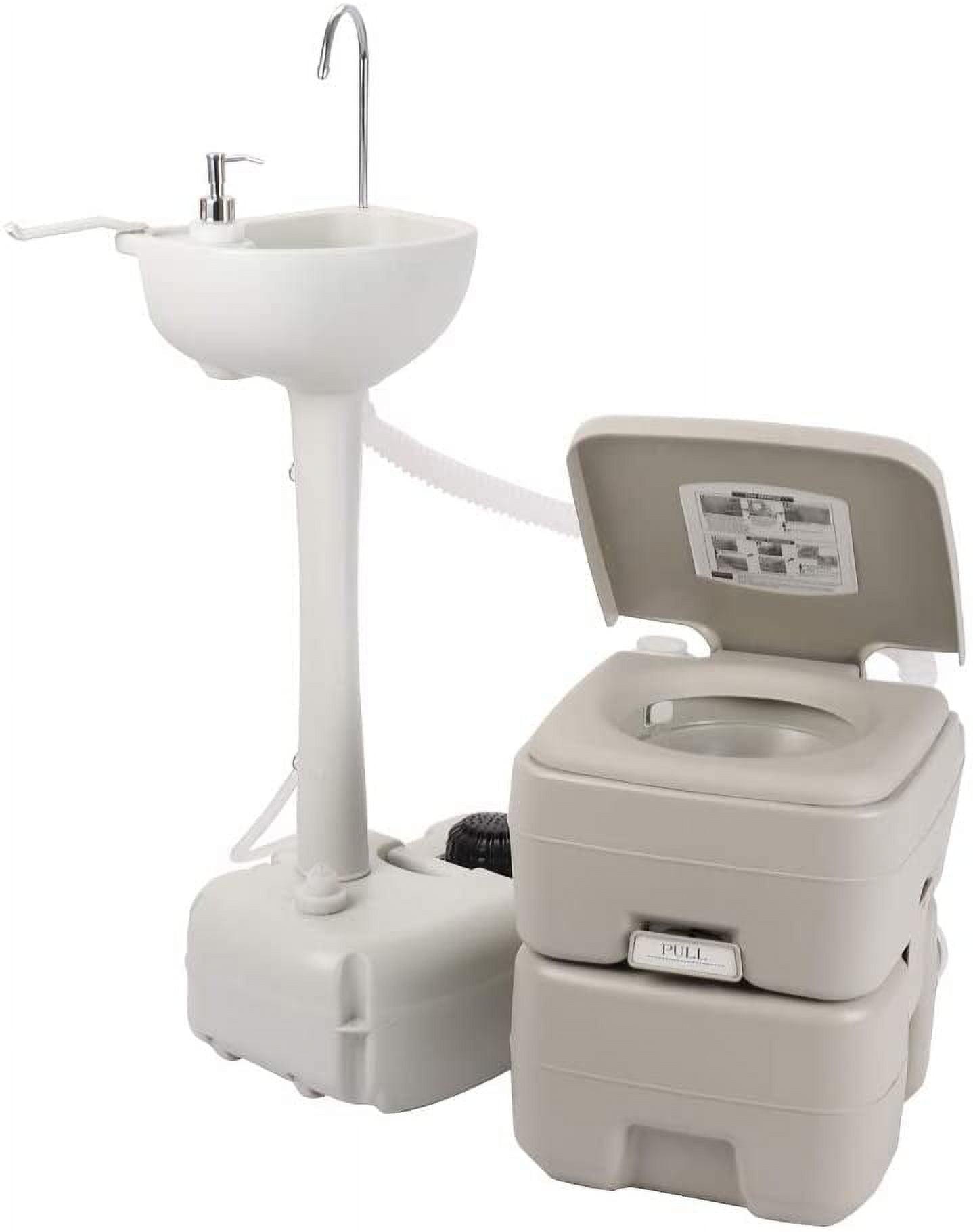 Portable White HDPE Outdoor Hand Sink and Toilet Combo