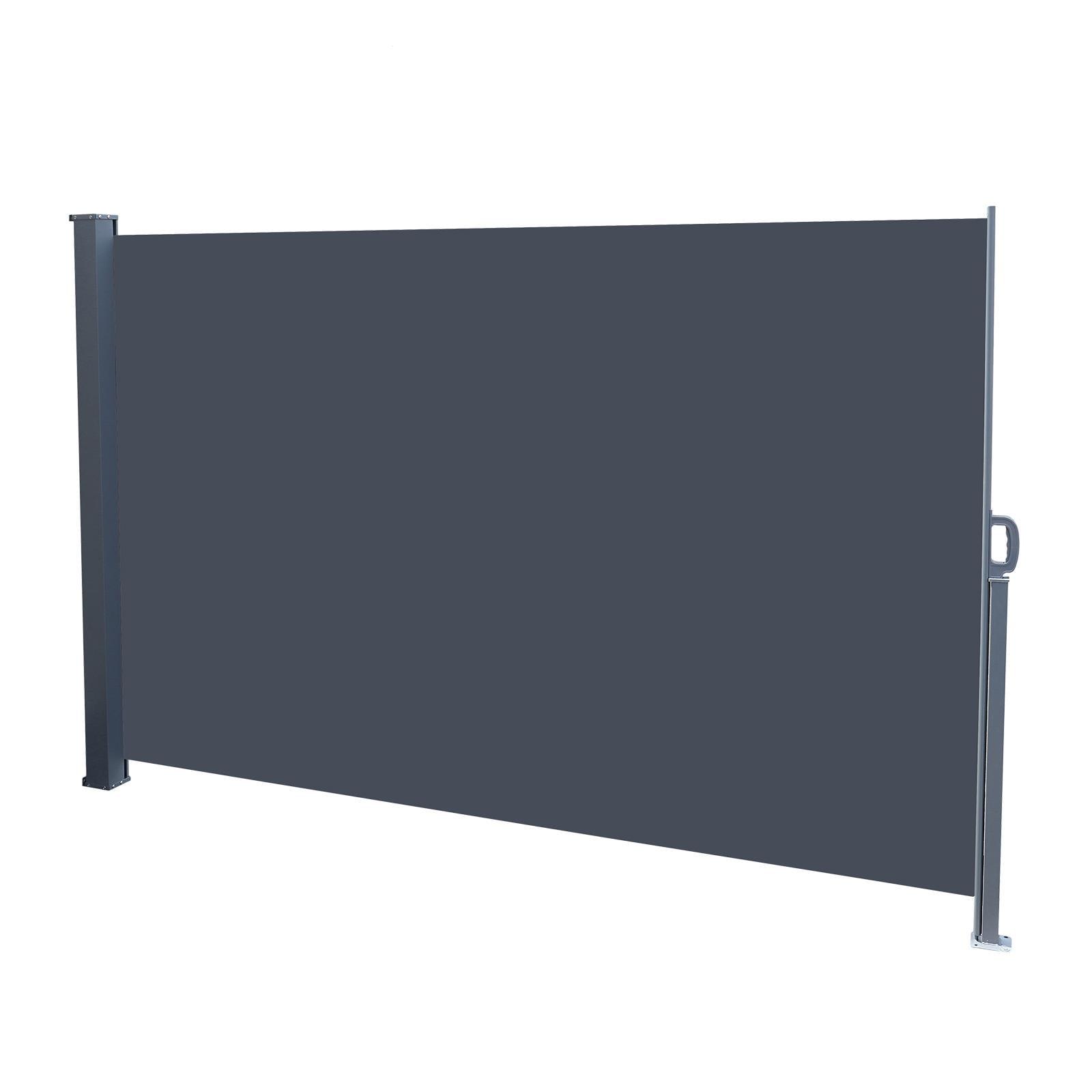 Gray 63" x 118" Retractable Side Awning with Aluminum Frame