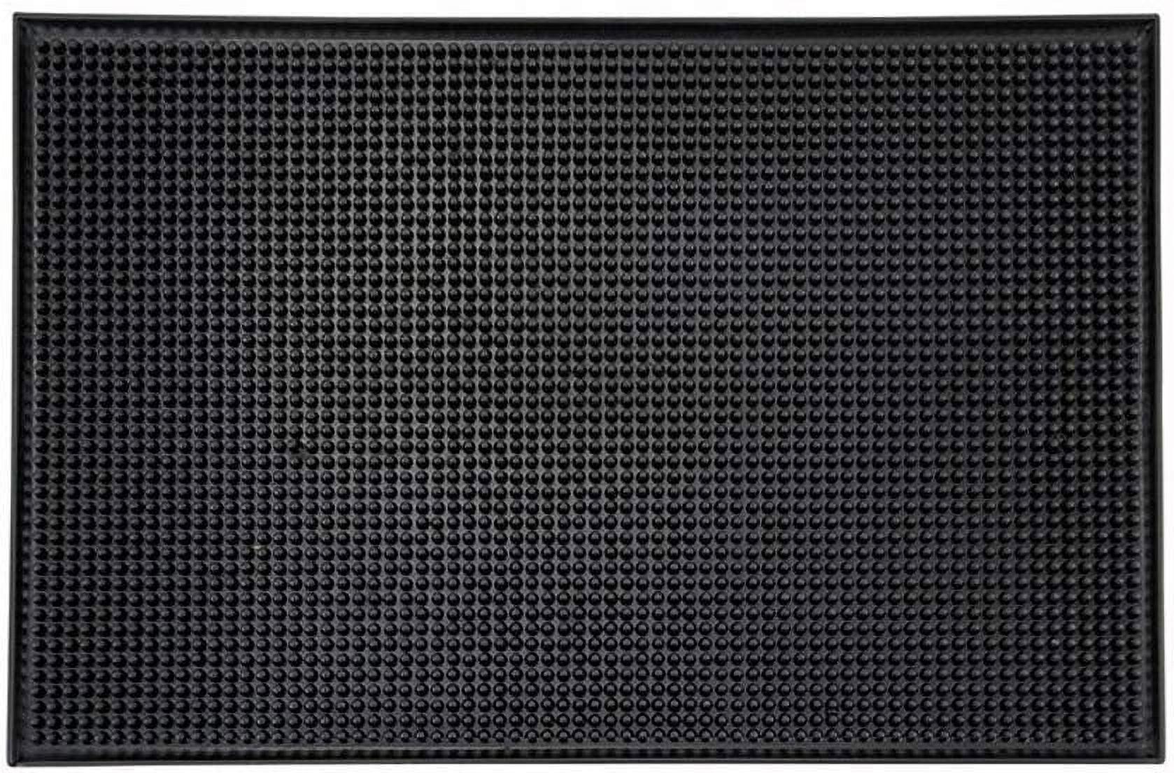 Winco 18" x 12" Black Rubber Bar Service Mat