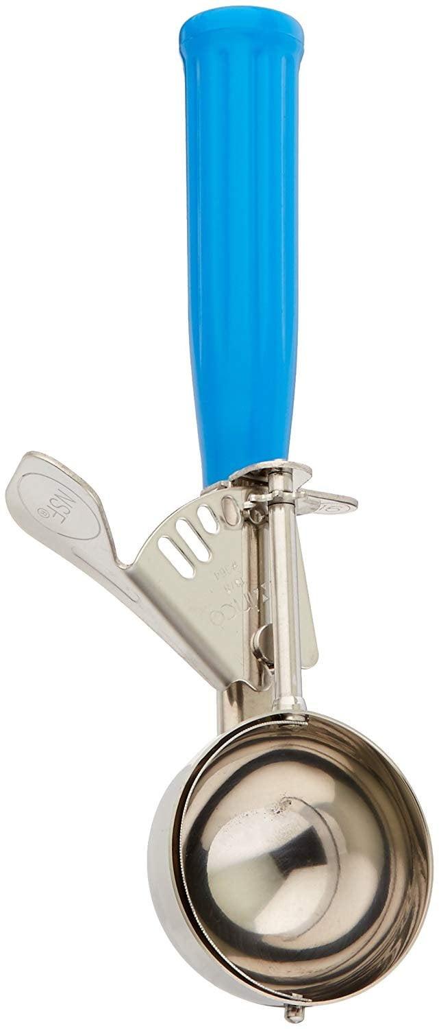 Blue Stainless Steel Ice Cream Disher with Plastic Handle, 2.75 oz