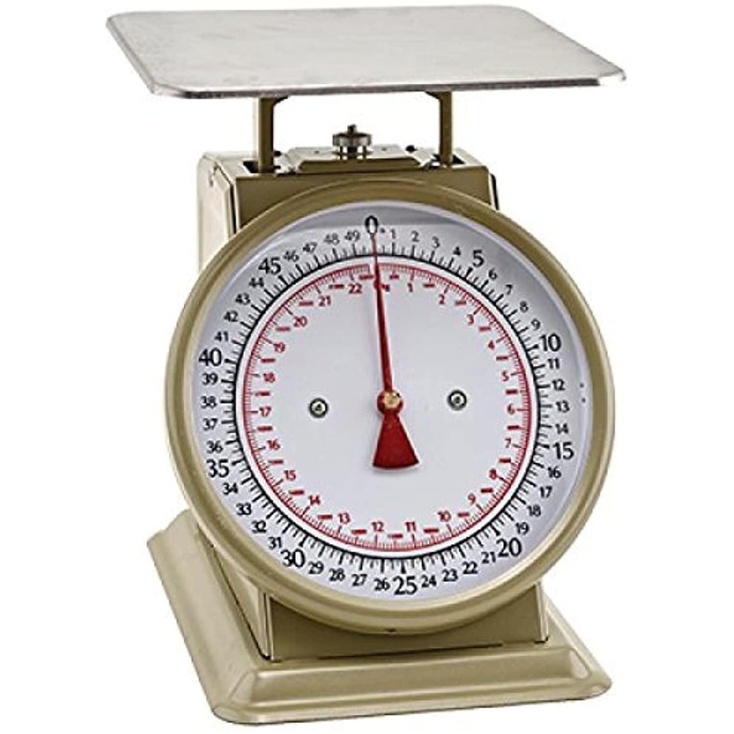 50-lb Stainless Steel Mechanical Kitchen Scale for Commercial Use