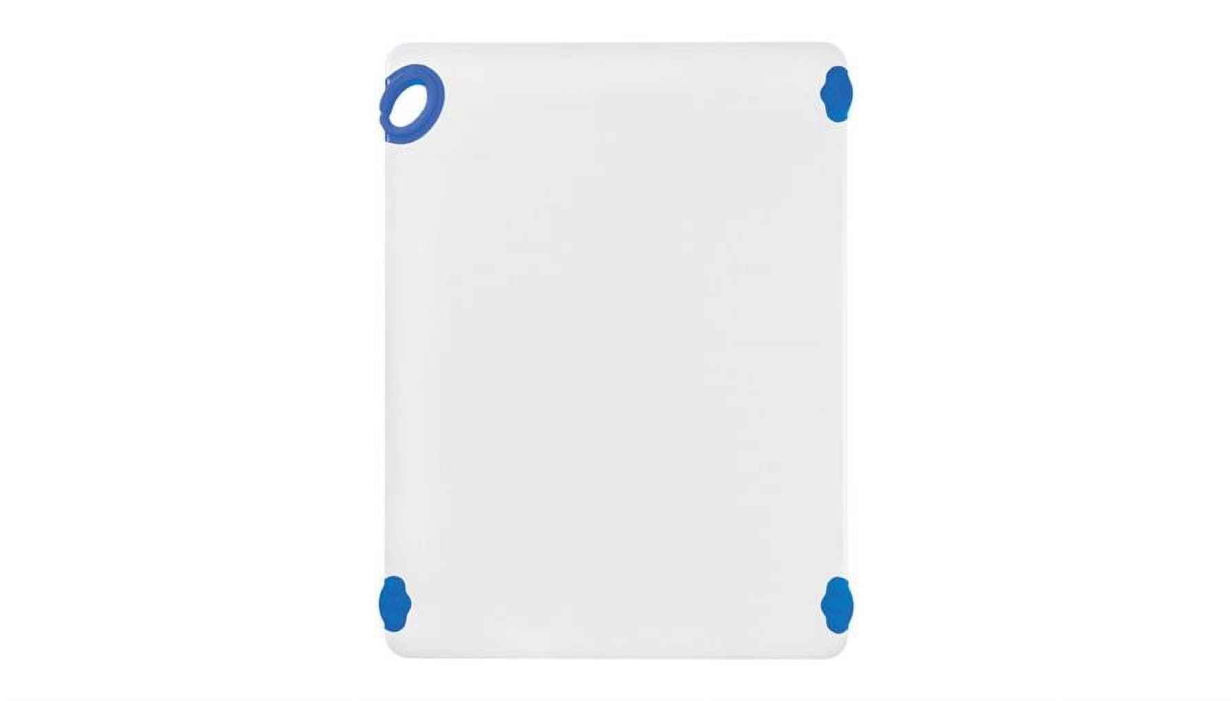 Blue Rectangular Plastic Cutting Board with Non-Slip Feet