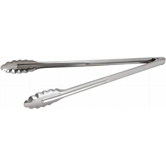 Winco UT-16LT, 16-Inch Stainless Steel Utility Tong with Scalloped-Edge