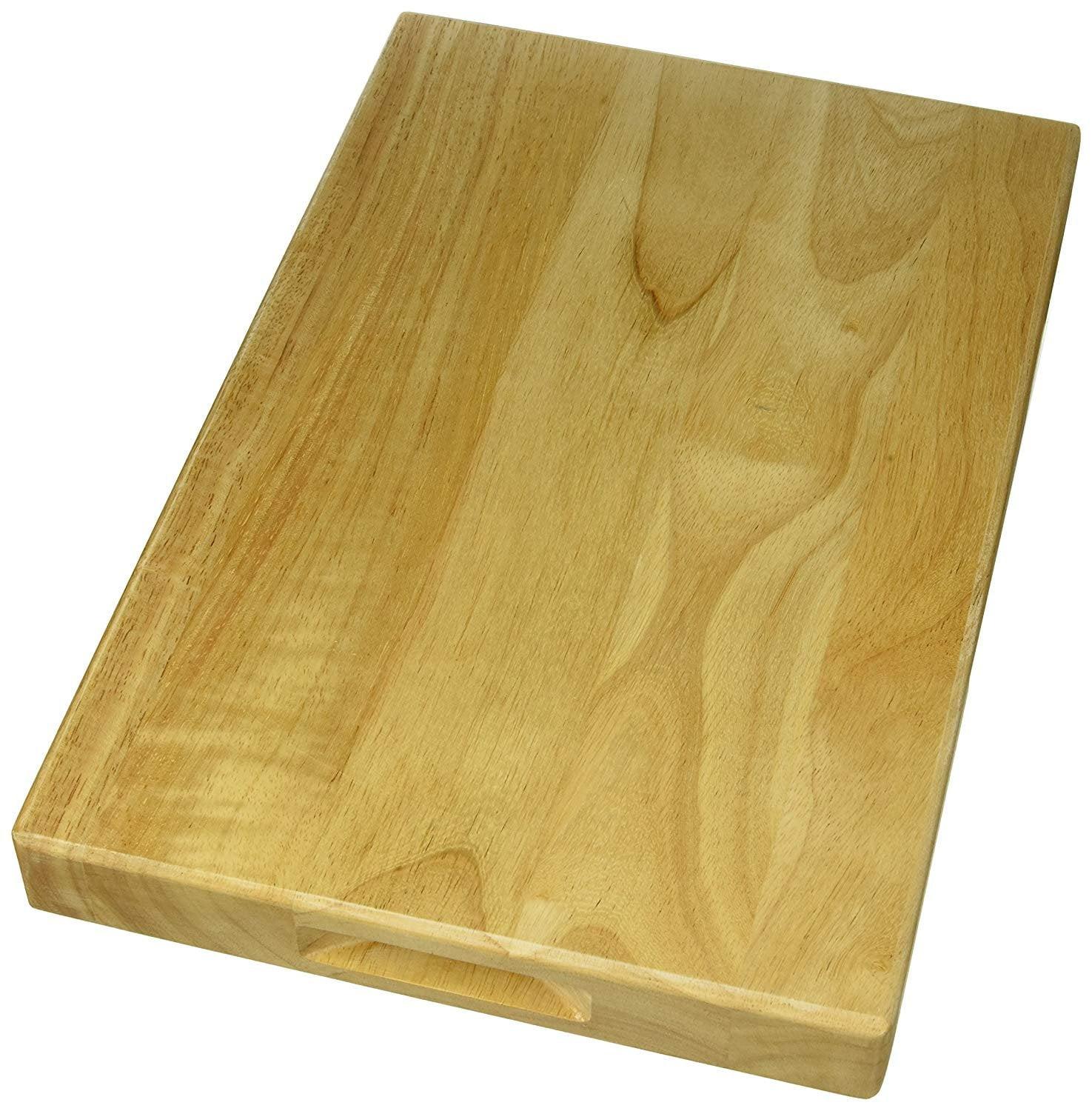 Winco 12x18 Light Brown Hardwood Cutting Board