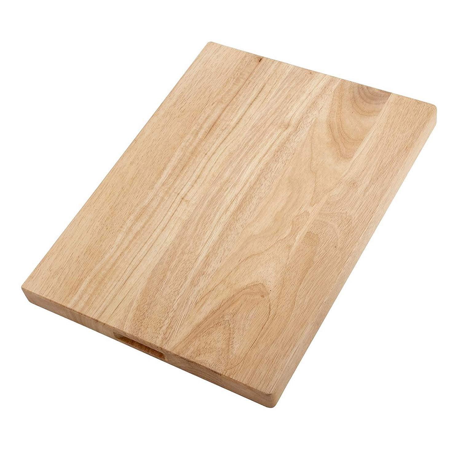 Winco Heavy-Duty 1.75" Thick Wood Cutting Board, 12" X 18", Natural Wood
