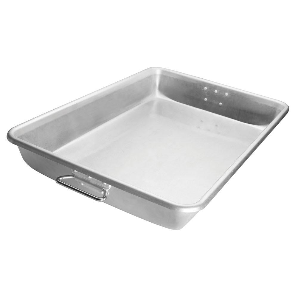 Heavy-Duty Silver Aluminum Rectangular Roasting Pan with Handles