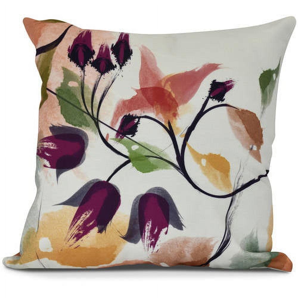 Windy Bloom Floral Print Pillow