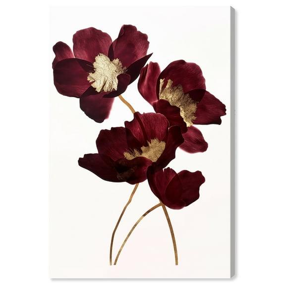 Art Remedy Art Remedy Wine Flowers Framed Floral Fine 1 Piece Canvas Wall Art 57114