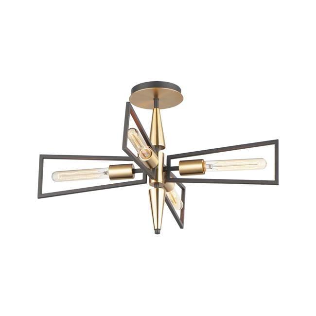 Maxim Lighting Wings 4 - Light Flush Mount in  Black/Satin Brass