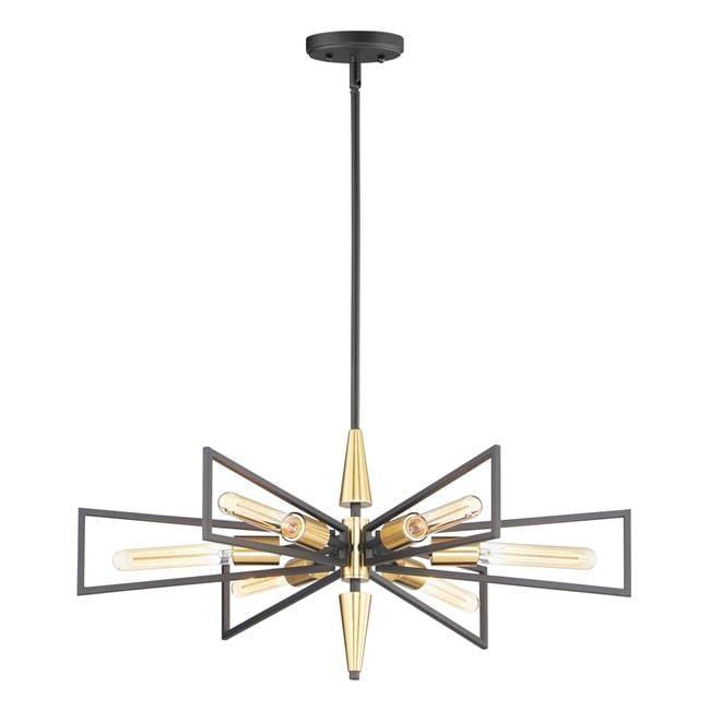 Wings 11656BKSBR 6-Light Chandelier, Black & Satin Brass