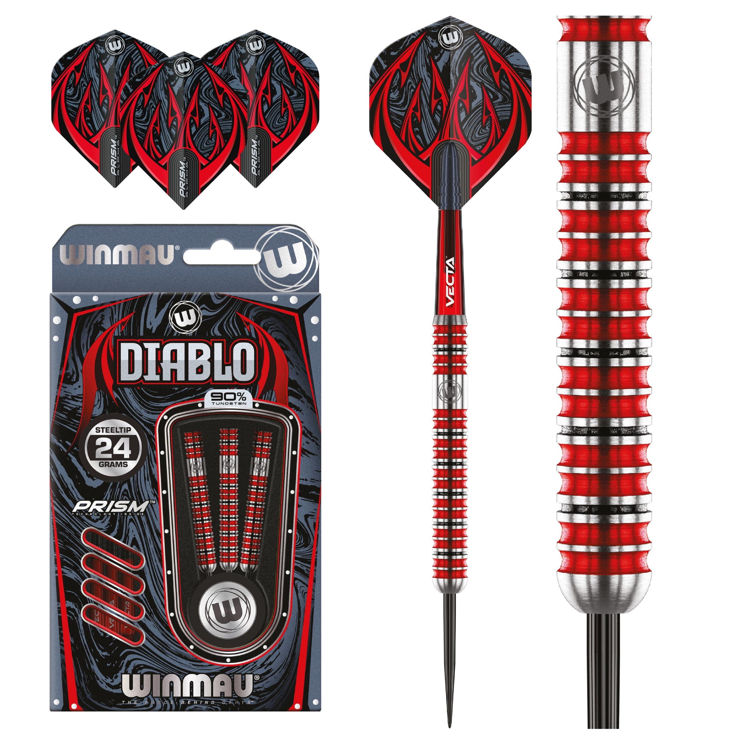 Diablo 24g Red and Silver Tungsten Steel Tip Darts