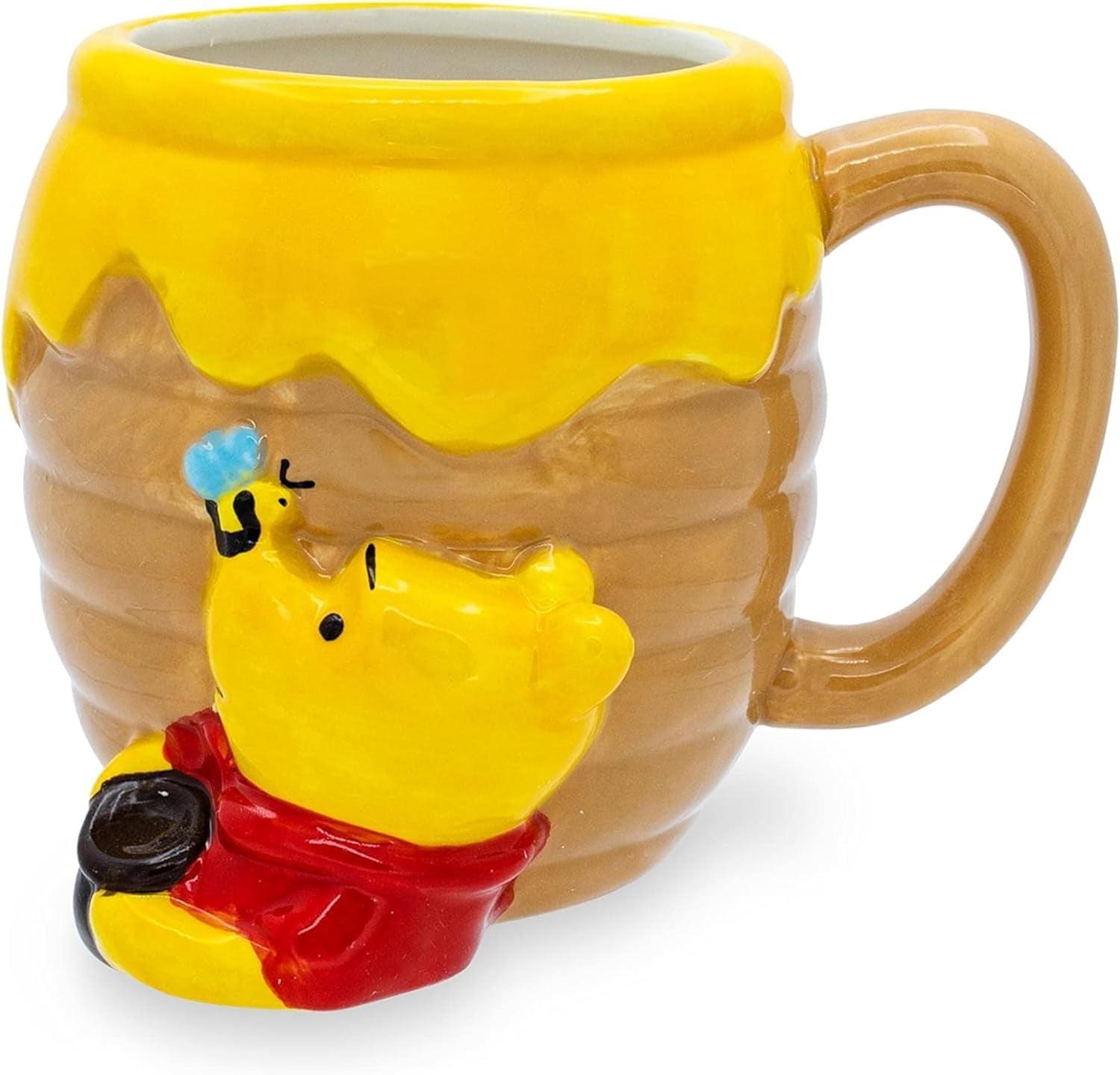 Silver Buffalo Disney Winnie the Pooh Honey Pot Sculpted Ceramic Mug | Holds 23 Ounces