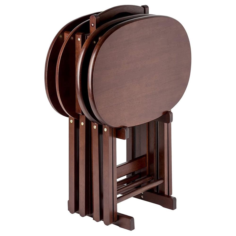 5pc Nathan Snack Table Set In Cappuccino Brown - Winsome