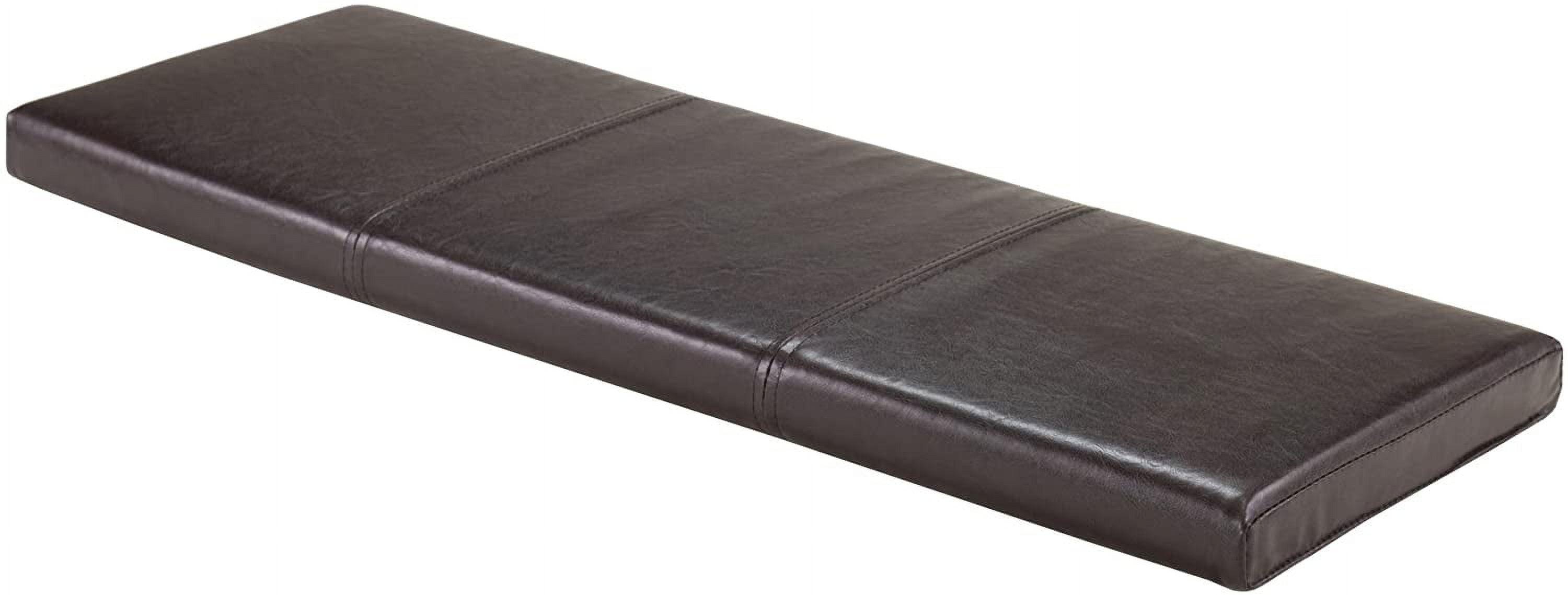 Espresso Faux Leather Cushioned Bench Seat - Winsome