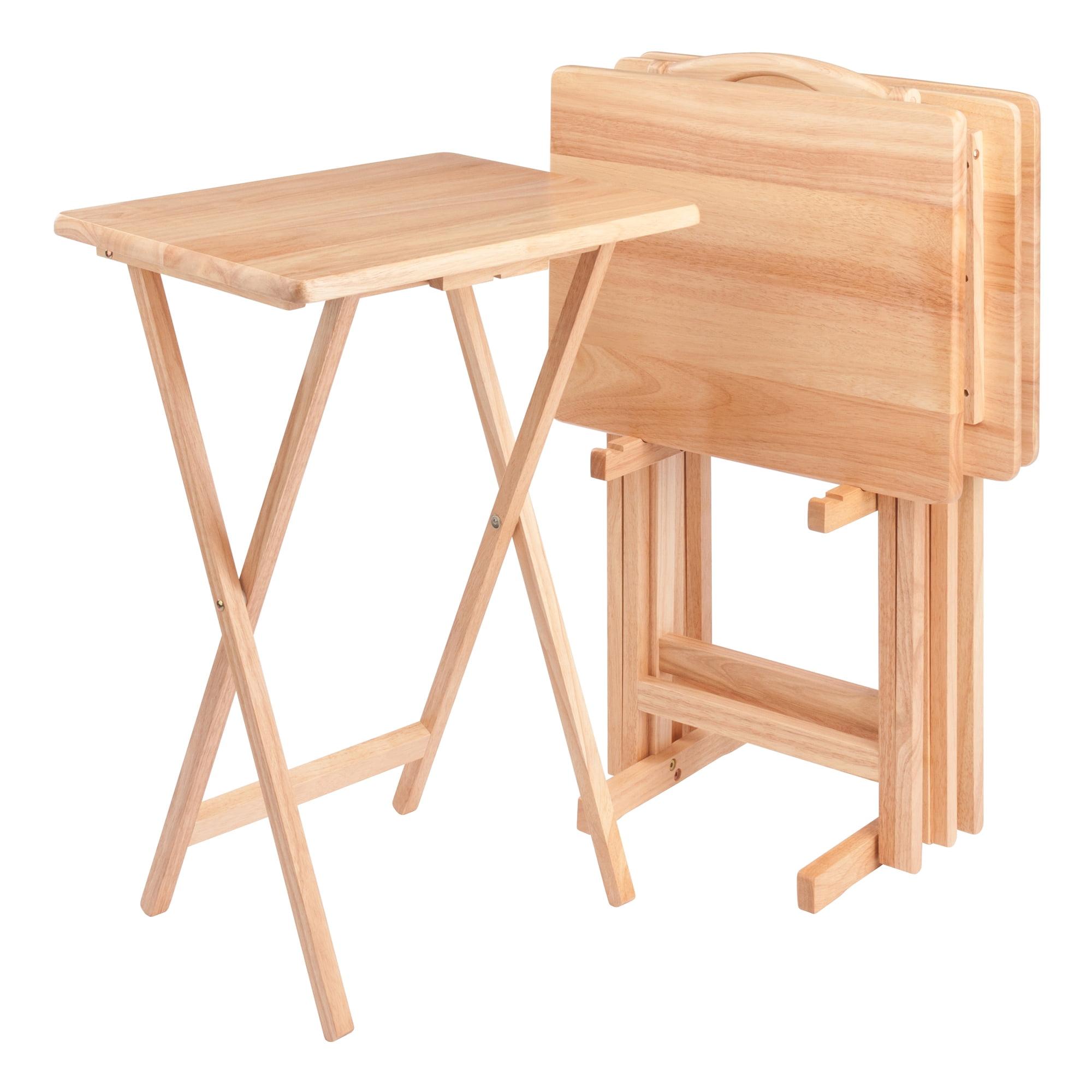 Lodge-Inspired Rectangular Brown Snack Table Set, 19" x 25"