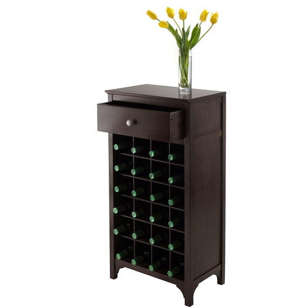 Ancona 24 Bottles Drawer Wine Cabinet Wood/Coffee - Winsome