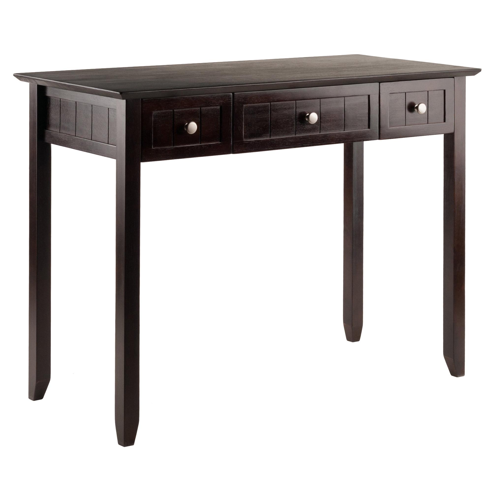 Burke Writing Desk Coffee Finish - Winsome: Mid-Century Modern, Wood Frame, No Storage