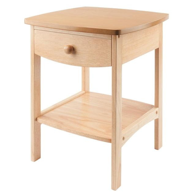 Winsome Claire Nightstand Accent Table Natural: Bedside Table with Storage Shelf, Wood Veneer Surface