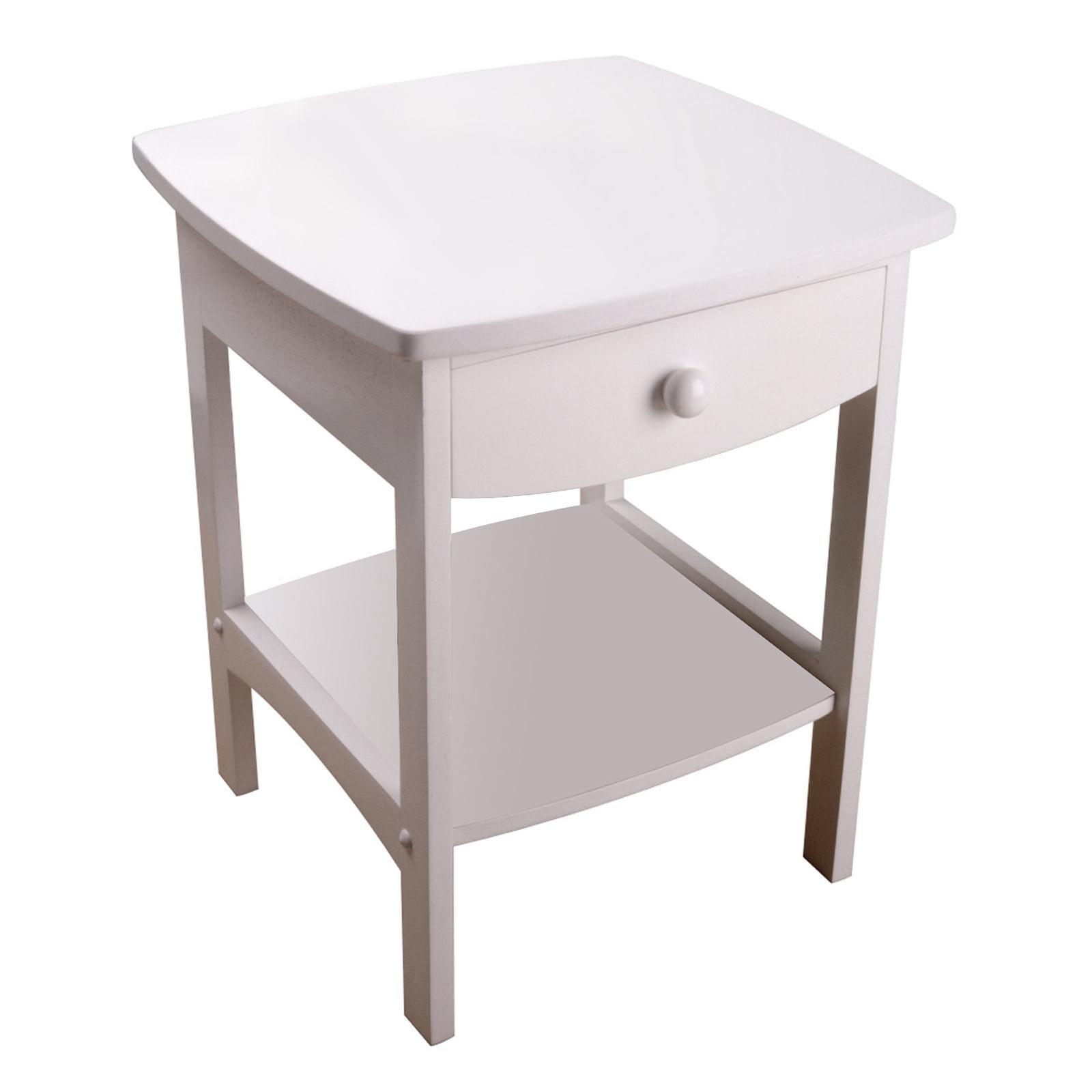 Elegant Claire White Solid Wood Square Nightstand with Storage