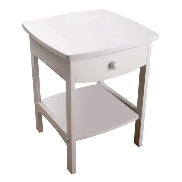 Claire Accent Table White - Winsome: Wood Composite Nightstand with Drawer & Shelf, Spot Clean