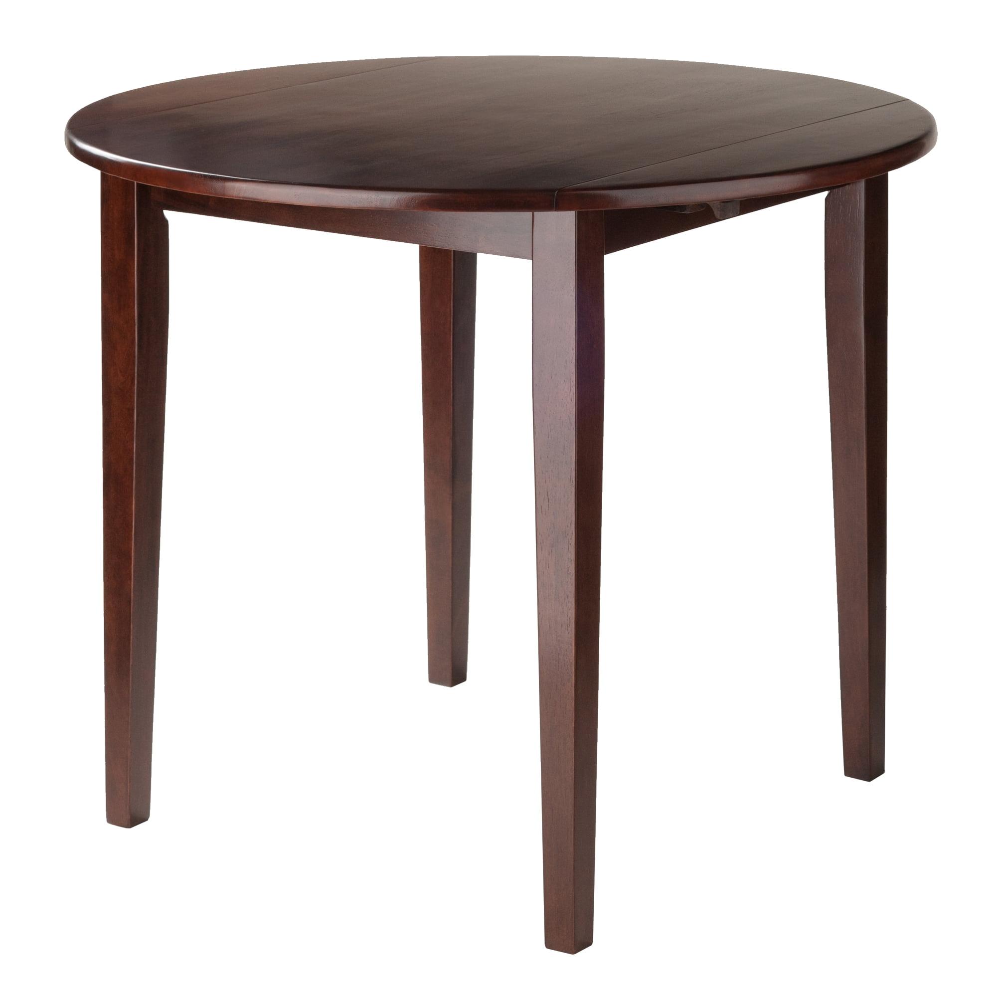 Transitional 36" Extendable Round Dining Table in Walnut