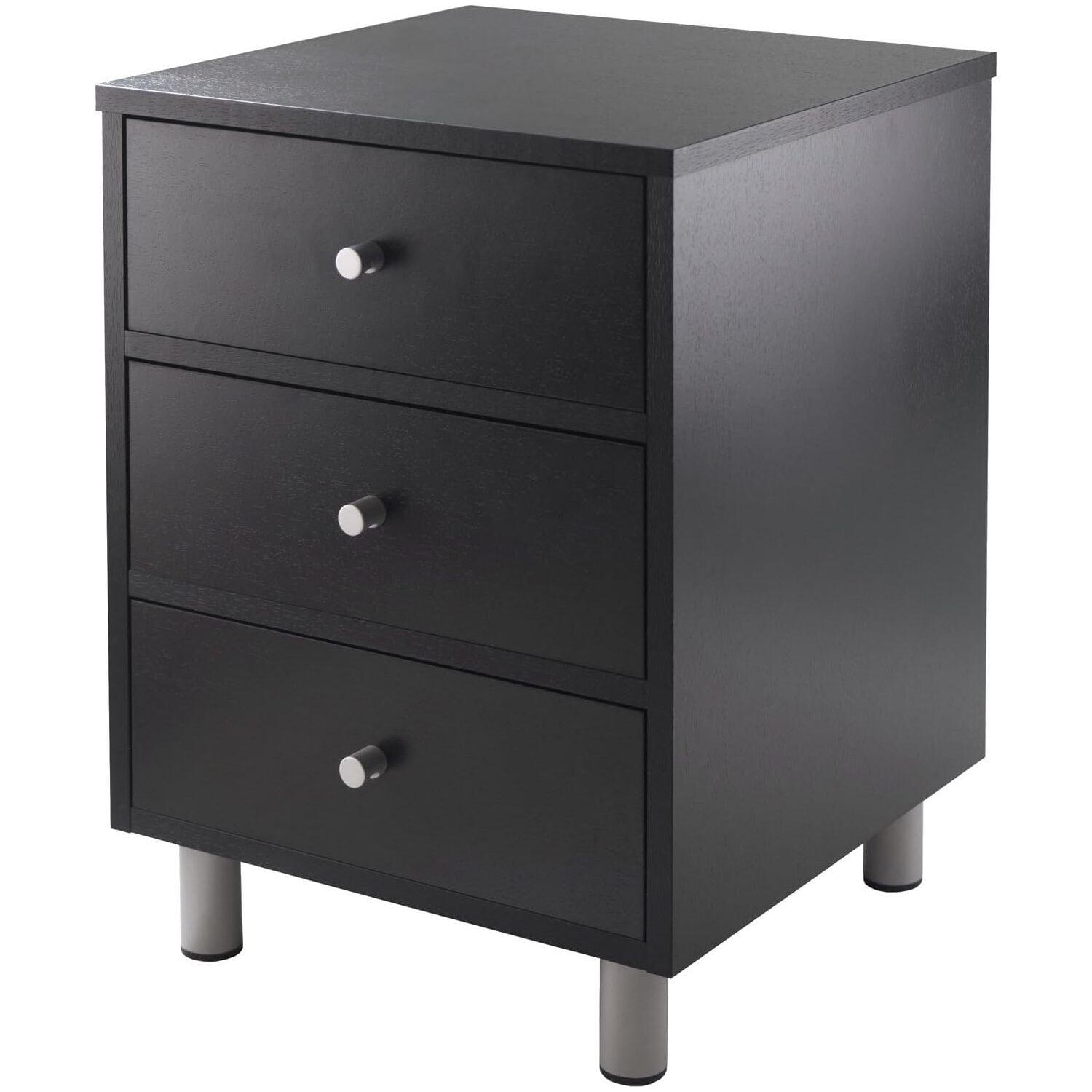 Daniel Nightstand with 3 Drawers Black - Winsome