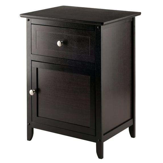 Eugene Nightstand - Espresso - Winsome: Wood Composite Bedside Cabinet with Storage
