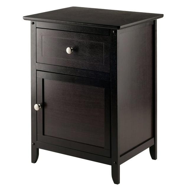 Eugene Nightstand - Espresso - Winsome: Wood Composite Bedside Cabinet with Storage