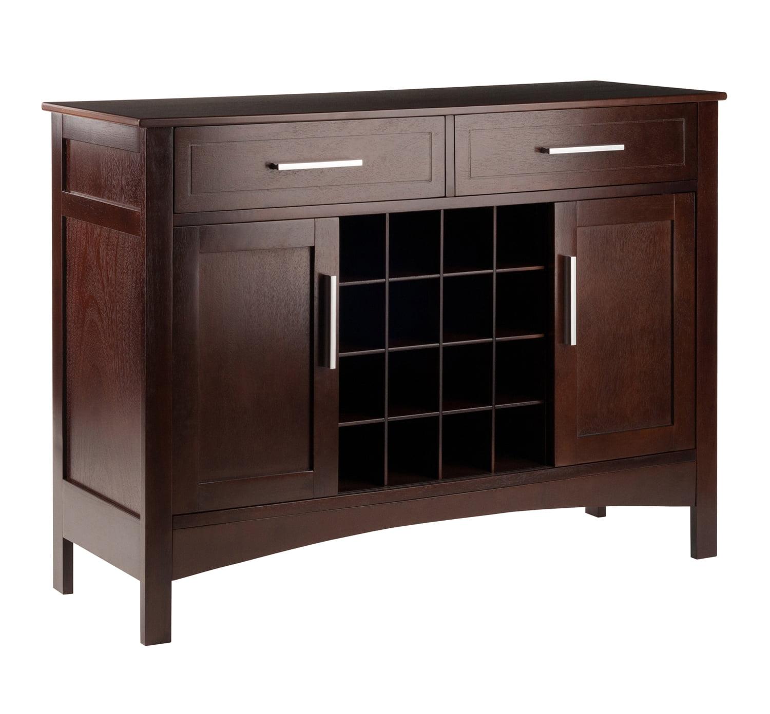 Winsome Transitional Cappuccino Brown Wood Buffet Sideboard