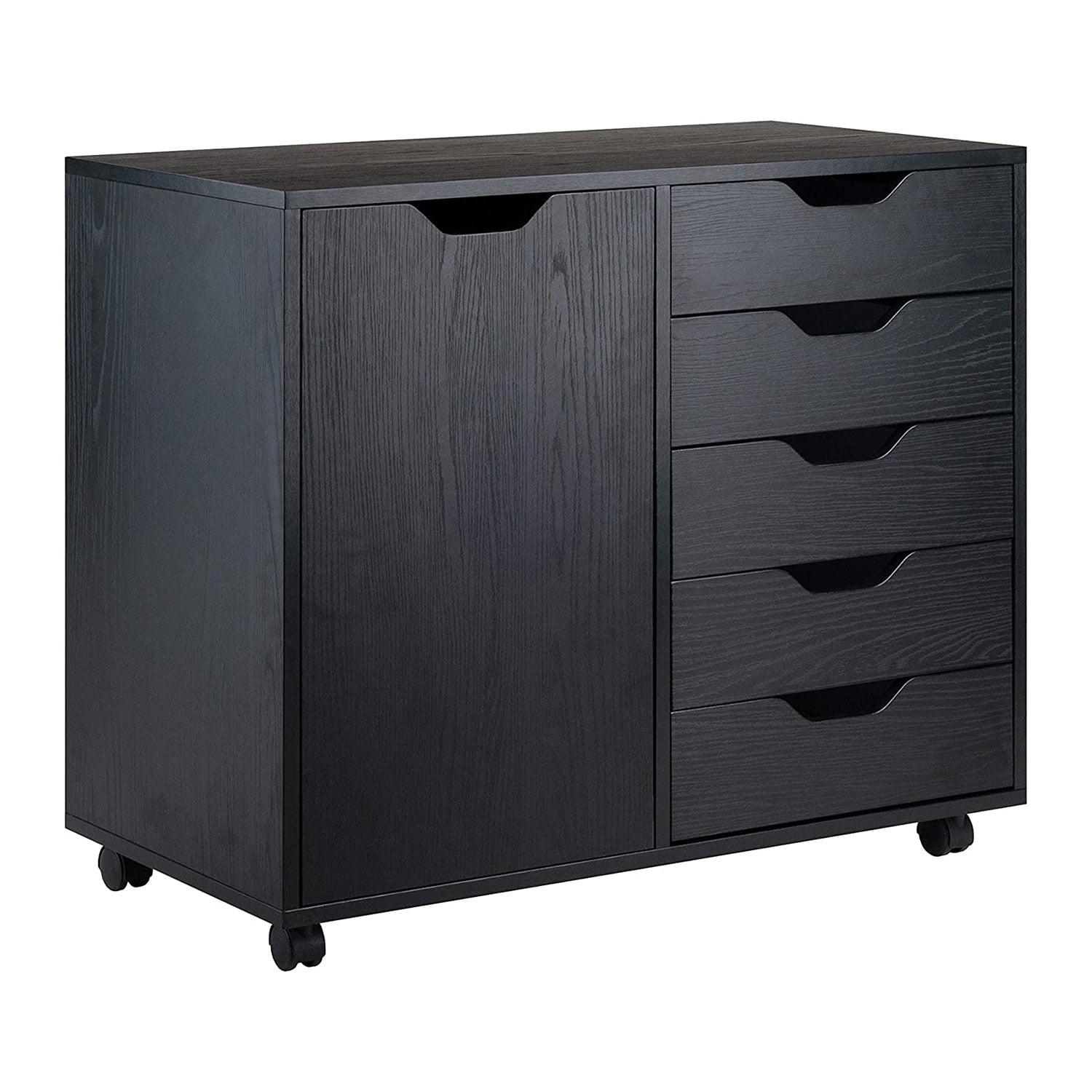 Winsome Halifax 5-Drawer Black Laminate Office Cabinet