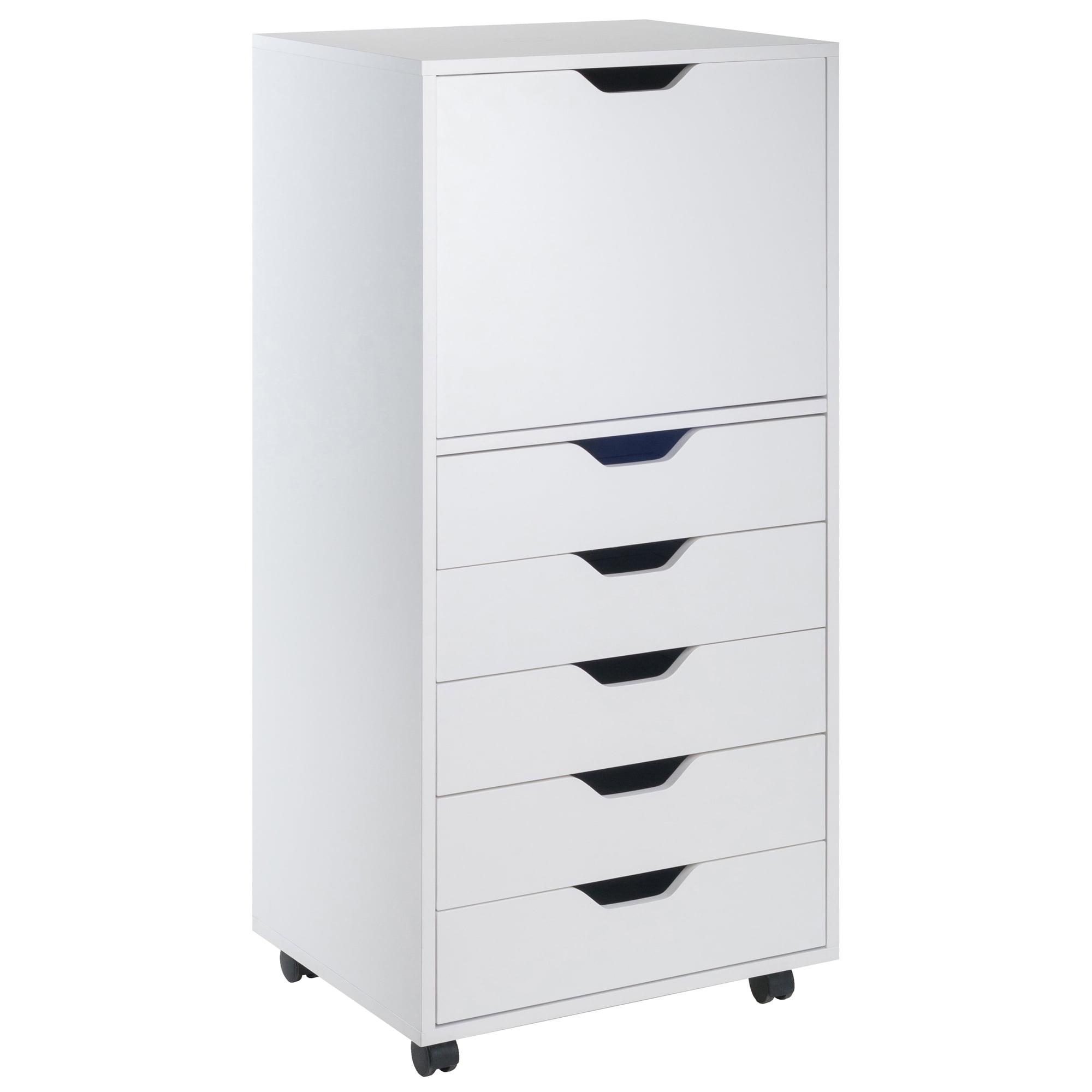 Halifax 5 Drawer Cabinet White - Winsome: Wood Composite Office Furniture, Printer Stand with Storage