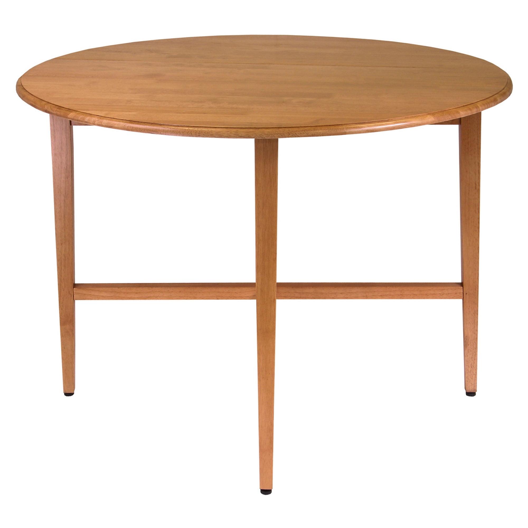 Winsome Transitional 42" Light Oak Round Extendable Dining Table