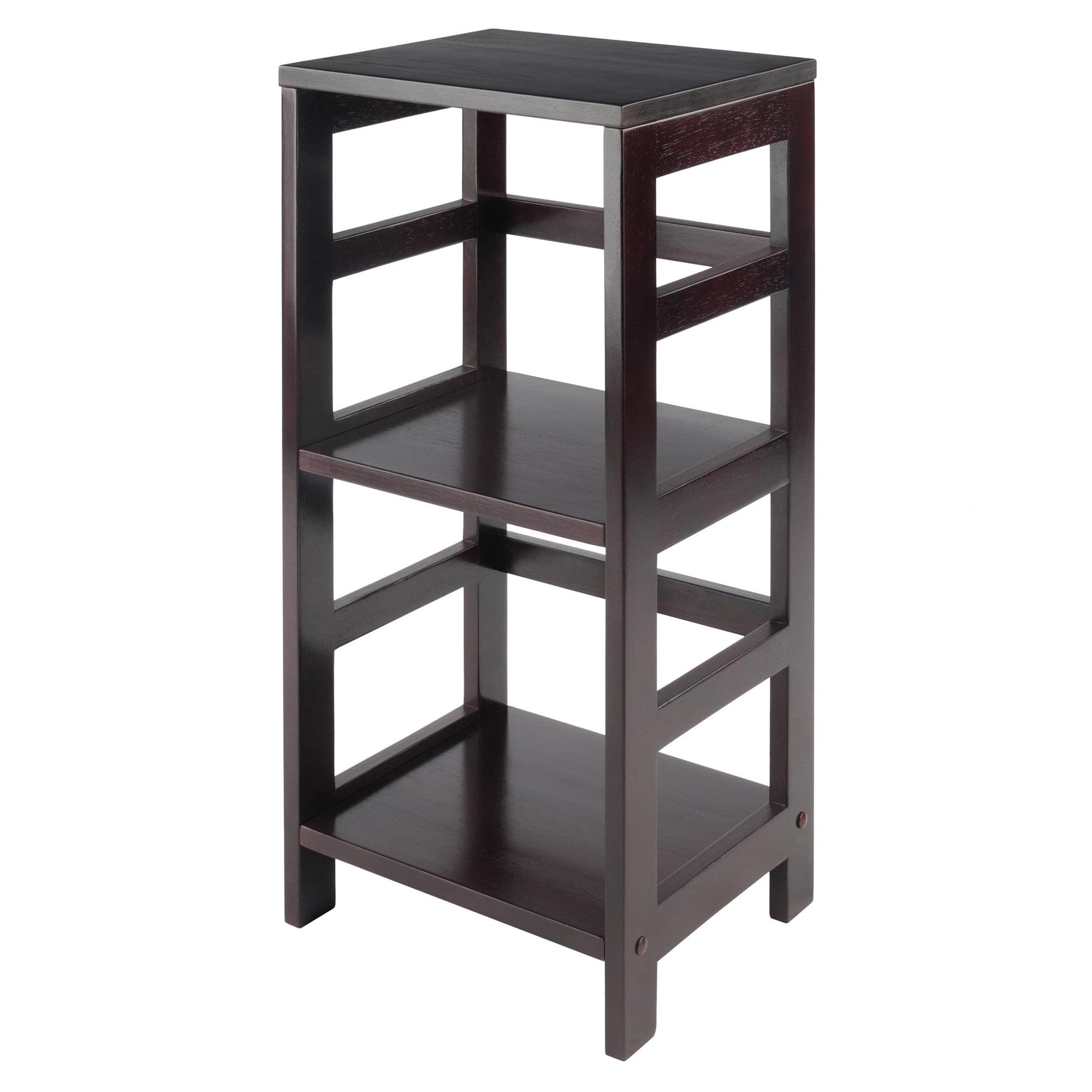 29.21" 2 Tier Leo Shelf Storage or Bookshelf Narrow Espresso Finish - Winsome: Mid-Century Modern, Wood Composite, Metal Hardware