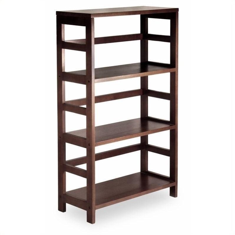 Espresso Transitional Wood 3-Tier Storage Shelf for Kids and Toys