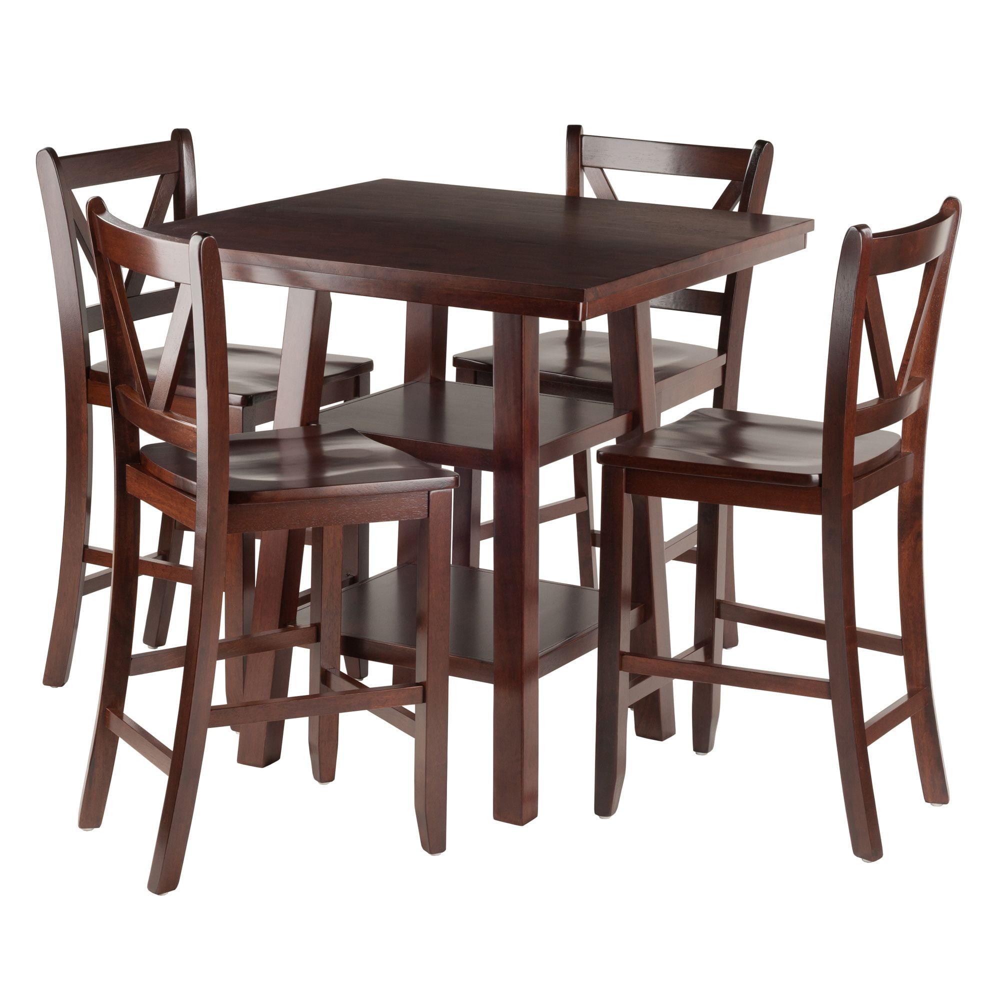 5pc Orlando Counter Height Dining Sets with Storage & Cushion Stools - Winsome